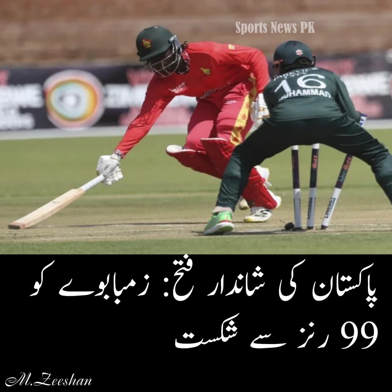 تیسرا ون ڈے؛ پاکستان نے زمبابوے کو 99 رنز سے شکست دے کر سیریز جیت لی